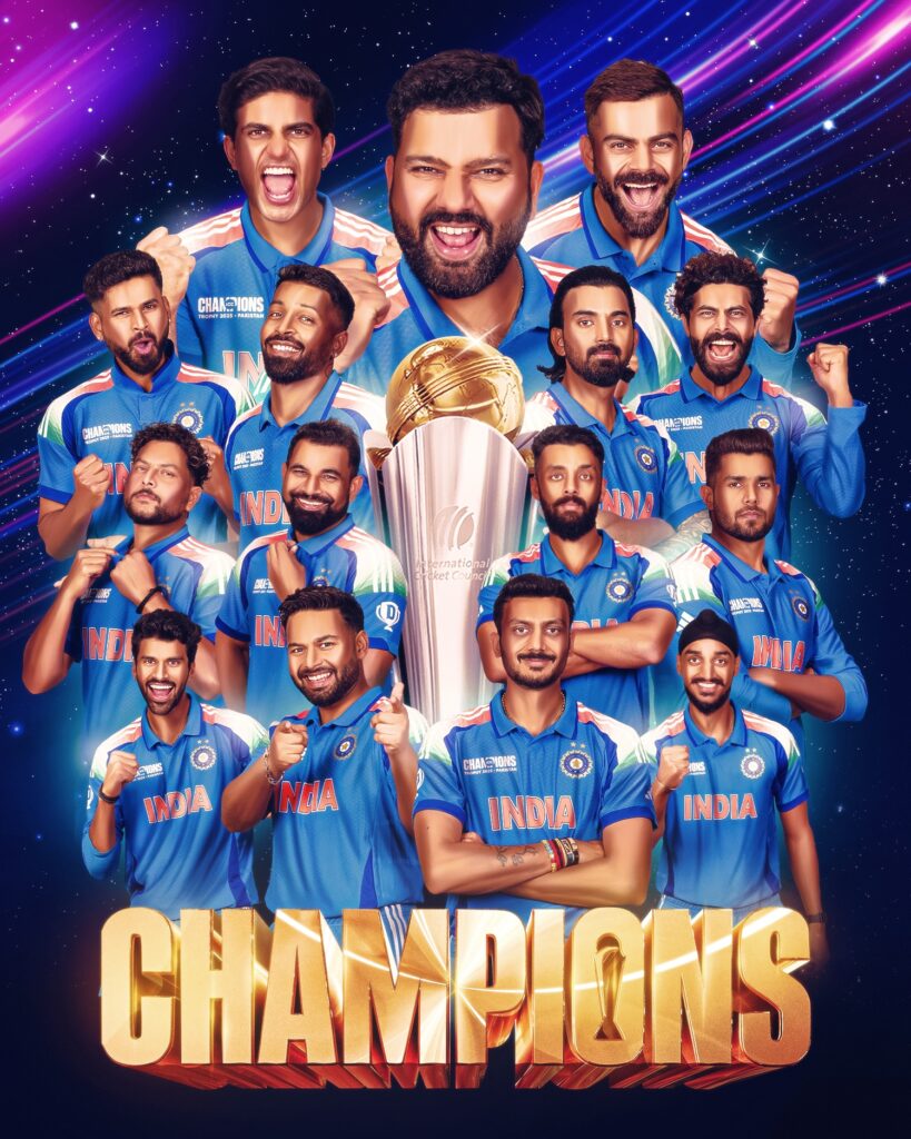 ICC Champions Trophy 2025: भारत ने न्यूजीलैंड को हरा कर ICC Champions Trophy 2025 का चैंपियंस बना Icc Champions Trophy 2025- Live India News