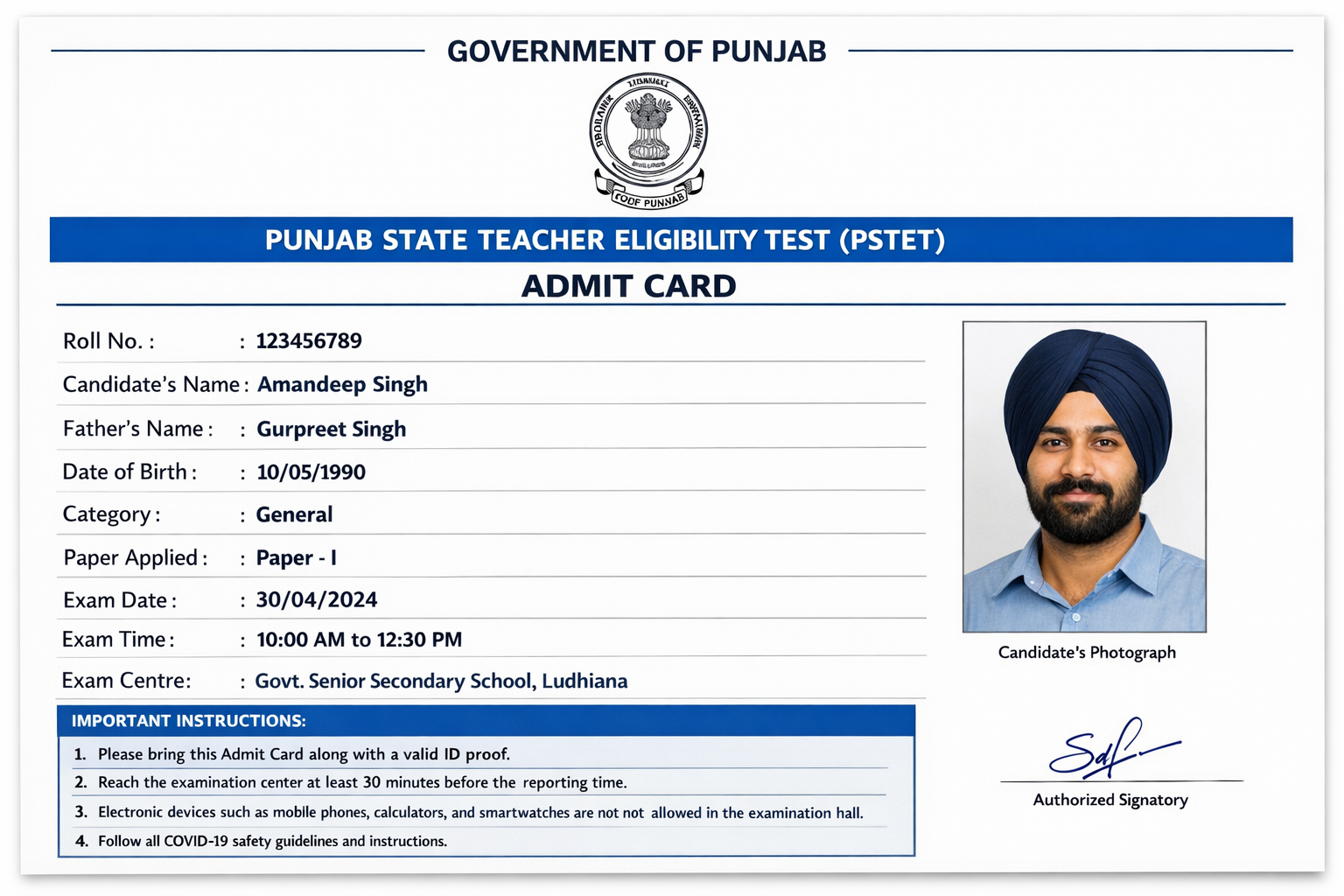 PSTET Hall Ticket Update- Live India News