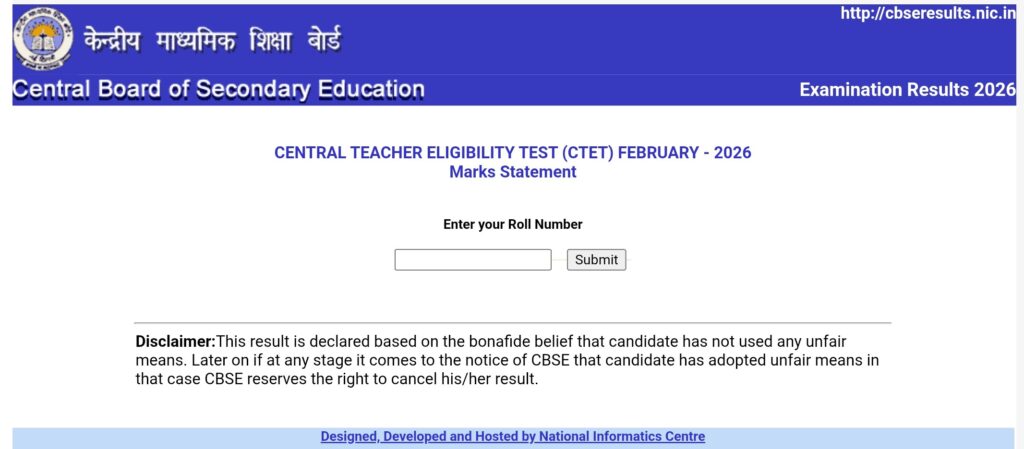 CTET Result- Live India News 